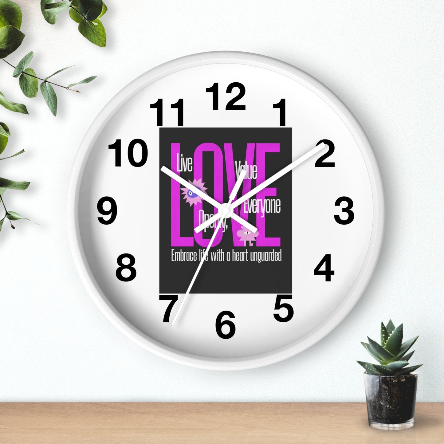 Wall Clock with Love Painting