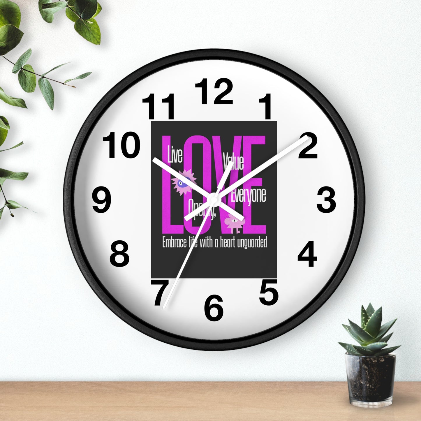 Wall Clock with Love Painting