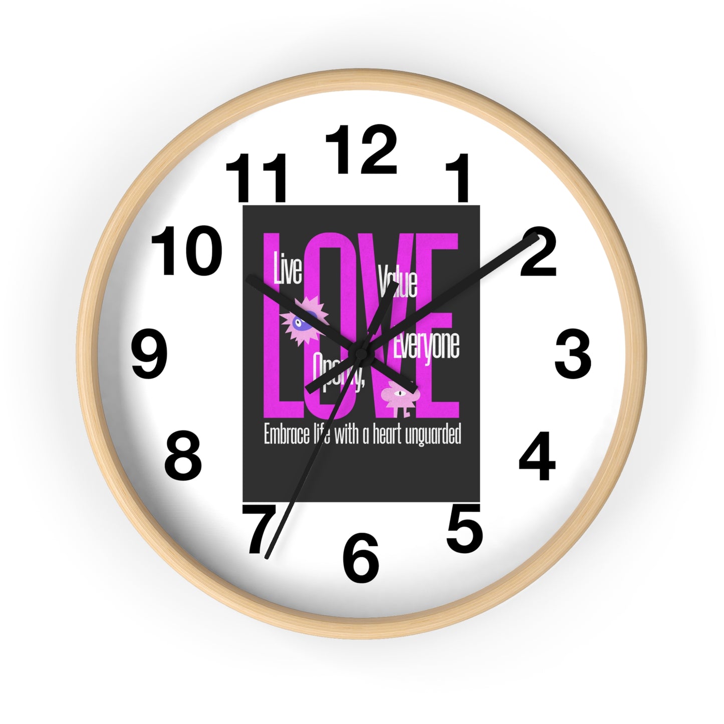 Wall Clock with Love Painting