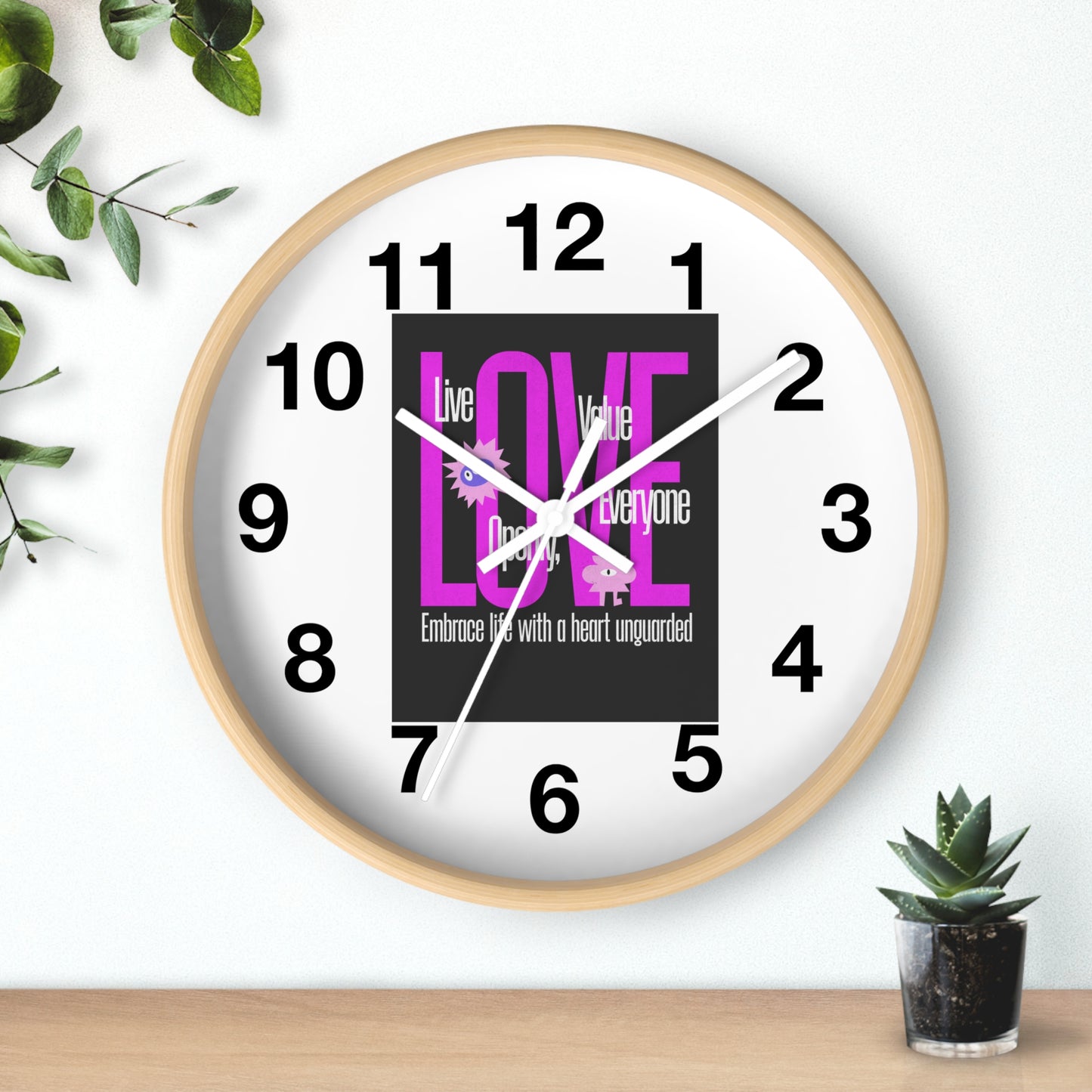 Wall Clock with Love Painting